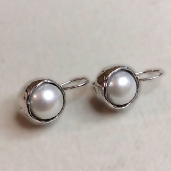 SILPADA MARGARITE Sterling Silver Pearl Drop Earrings W1750 - Picture 8 of 9